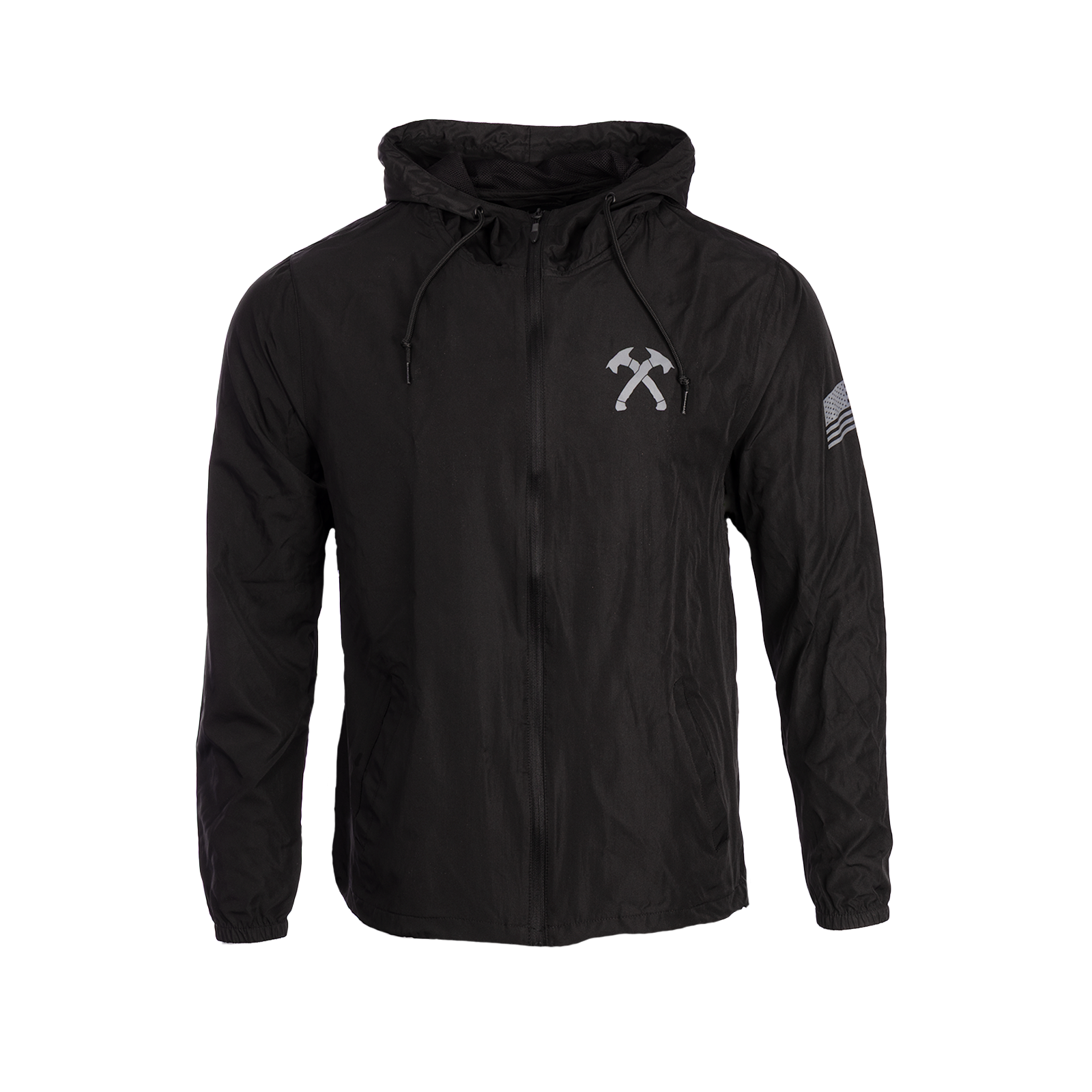 Crossed Hawks Black Windbreaker