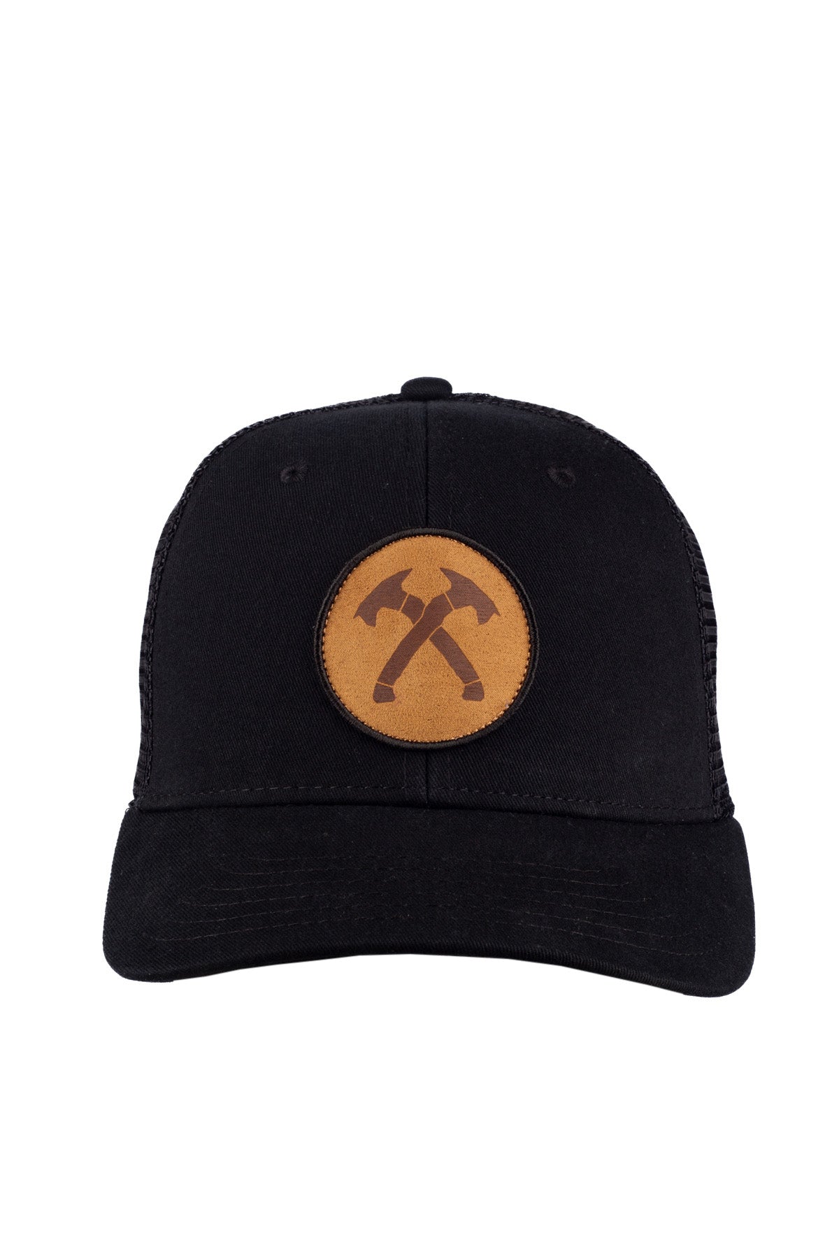 Crossed Hawks Patch Solid Black Trucker