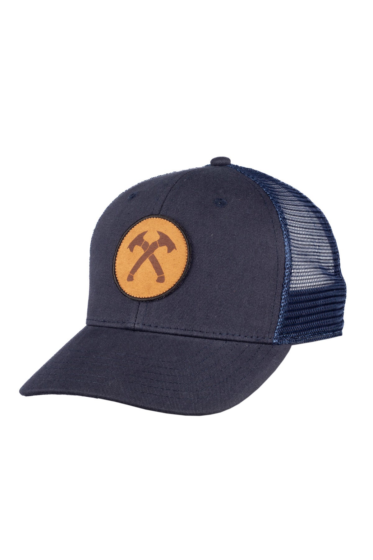 Navy Crossed Hawks Patch Trucker Hat