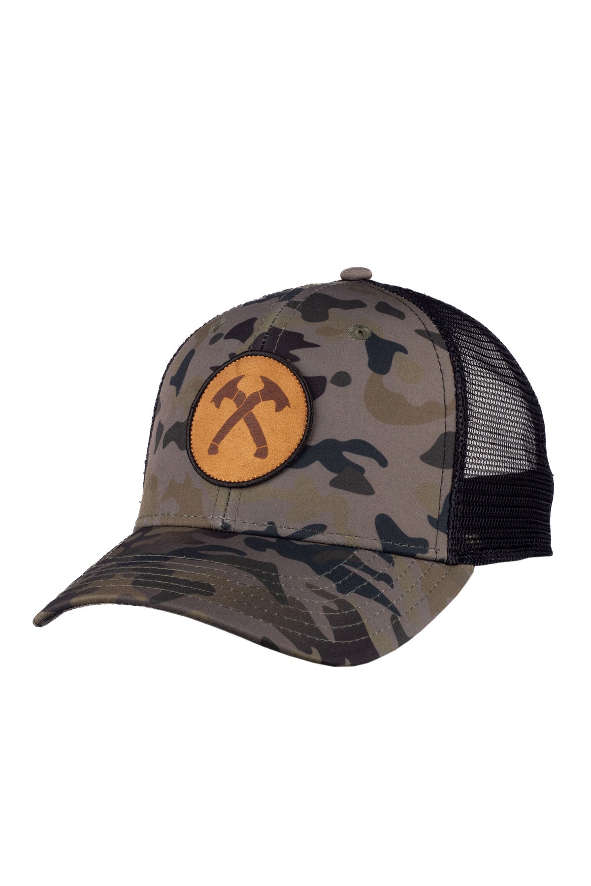Camo Crossed Hawks Trucker Hat