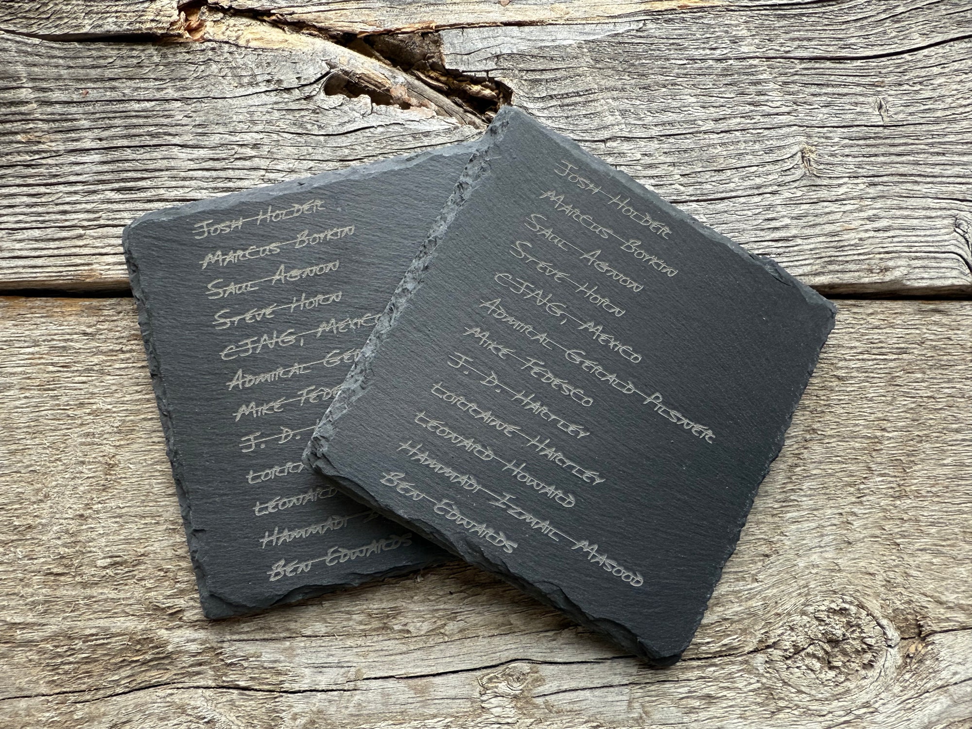 The List Slate Coaster Set