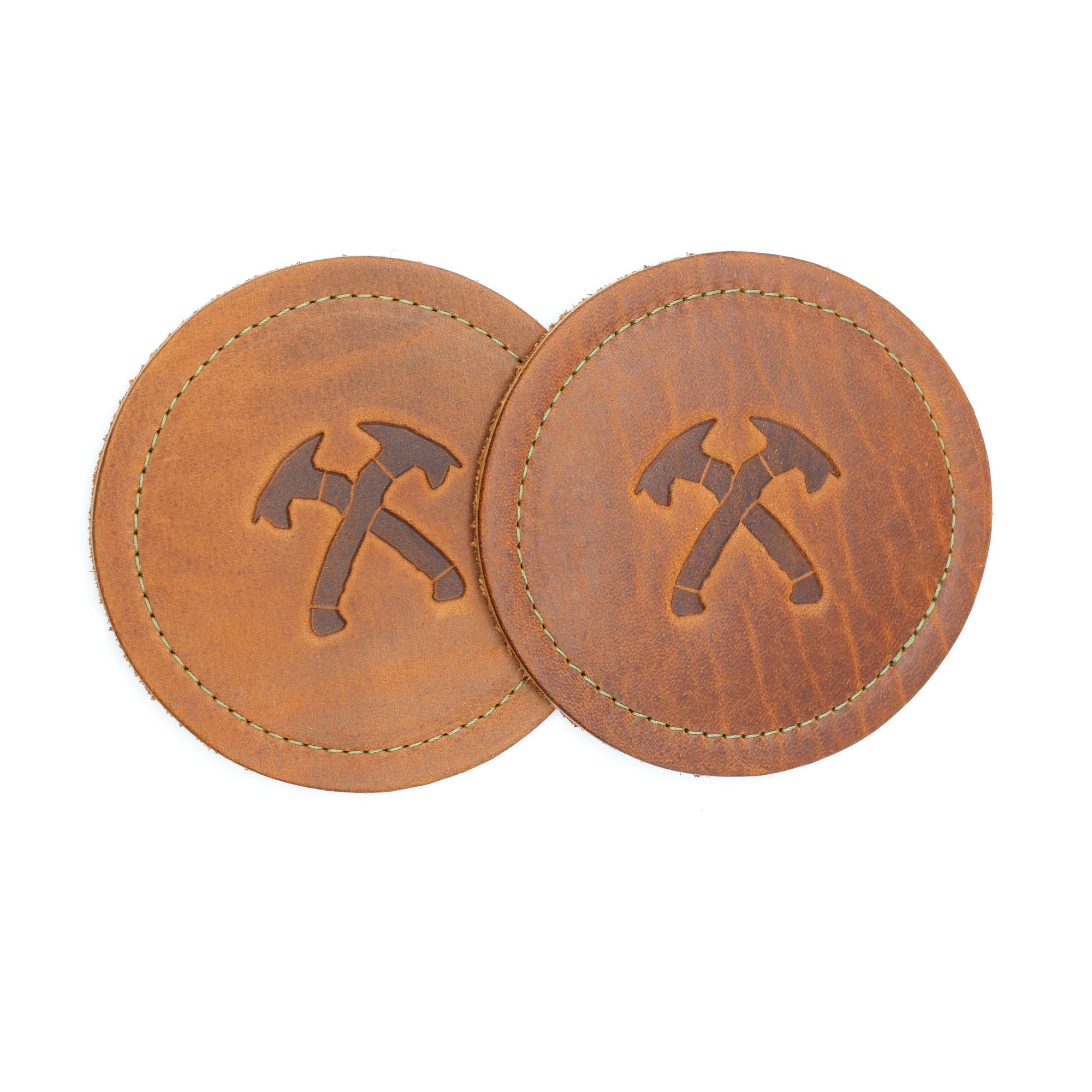 Leather Crossed Tomahawks Coasters (Set of 2)
