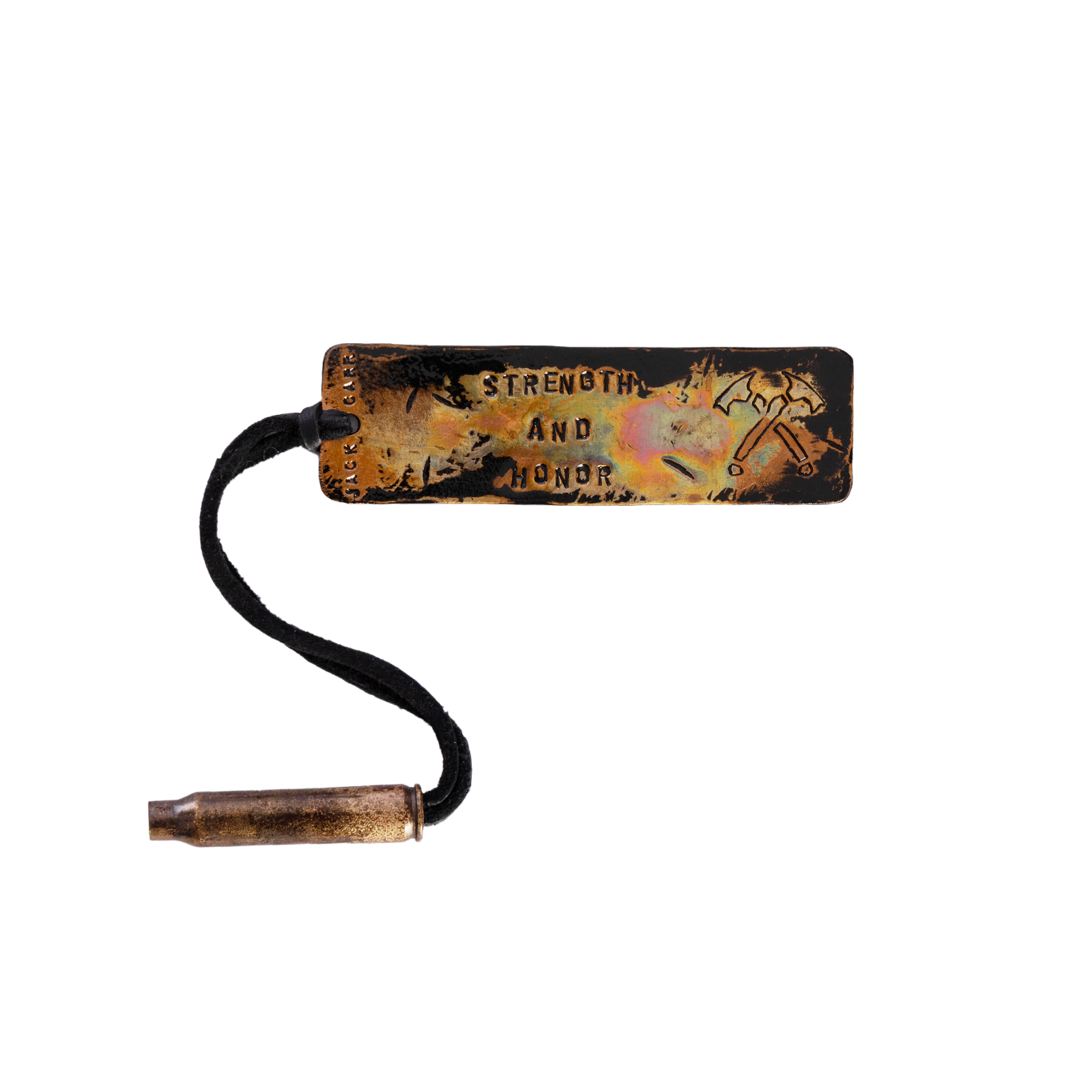 5.56 STRENGTH AND HONOR Brass Bookmark