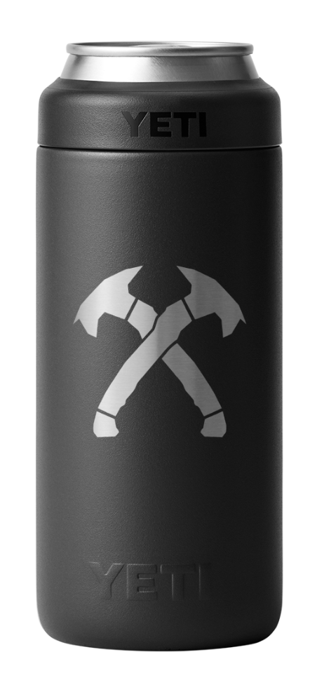 Crossed Hawks 12 OZ Yeti COLSTER® Slim Can Cooler Black