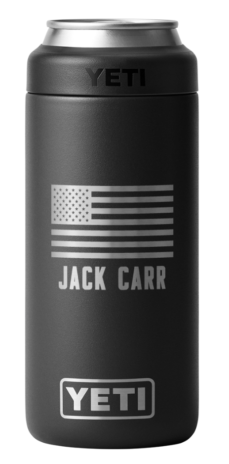 Crossed Hawks 12 OZ Yeti COLSTER® Slim Can Cooler Black