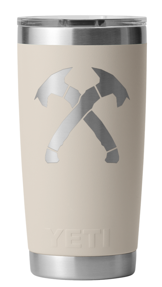 Taupe Crossed Hawks Yeti Rambler 20oz