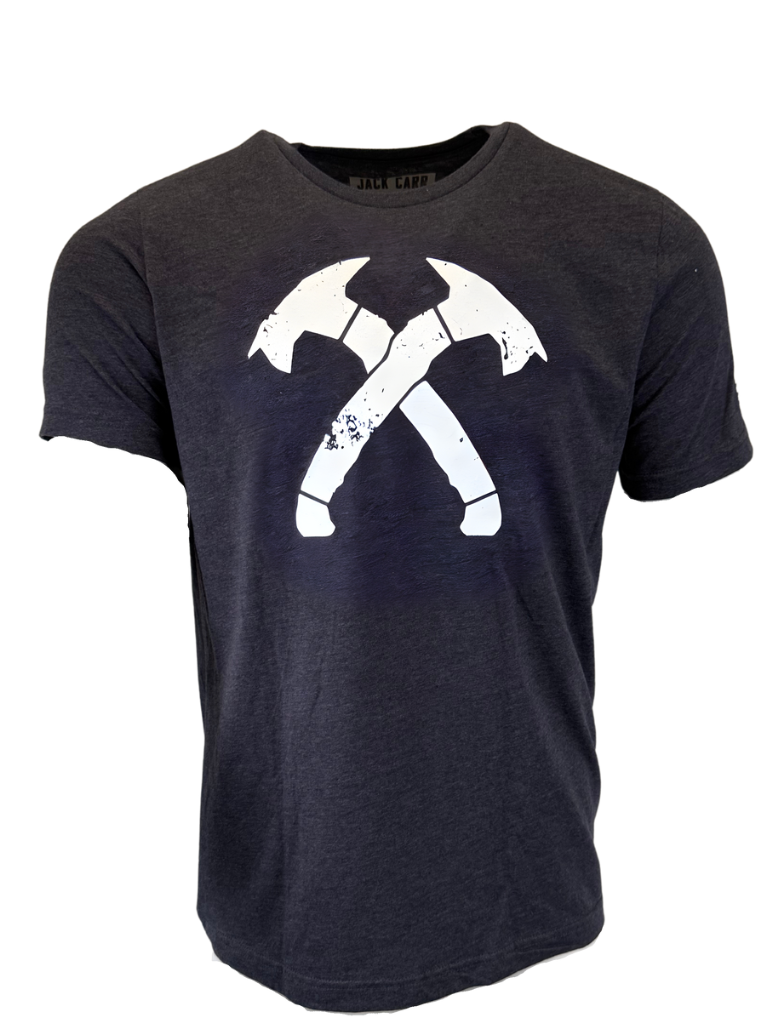 Navy and White Original Distressed Crossed Hawks Tee