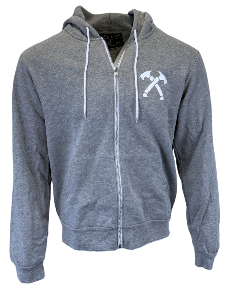 Heather Gray Crossed Hawks Zip up Hoodie