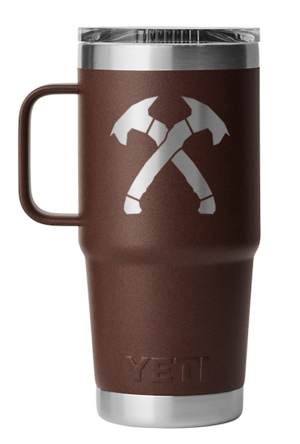 Brown Crossed Hawks 20oz Yeti Travel Mug