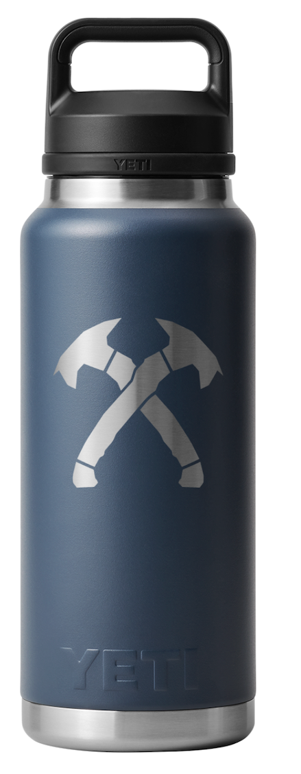 Navy Crossed Hawks 35oz Yeti  Water Bottle