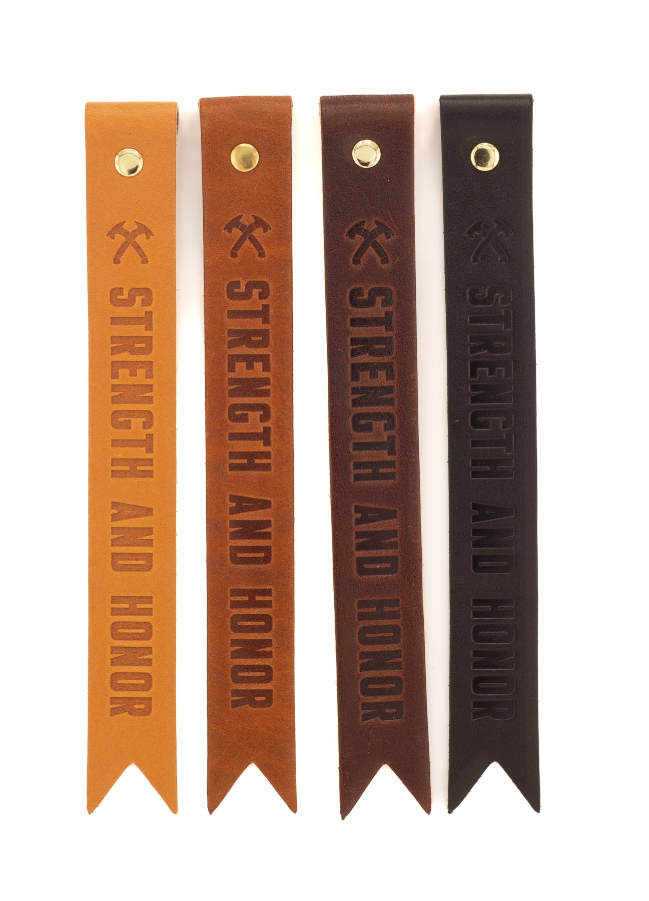 Strength & Honor Leather Bookmark