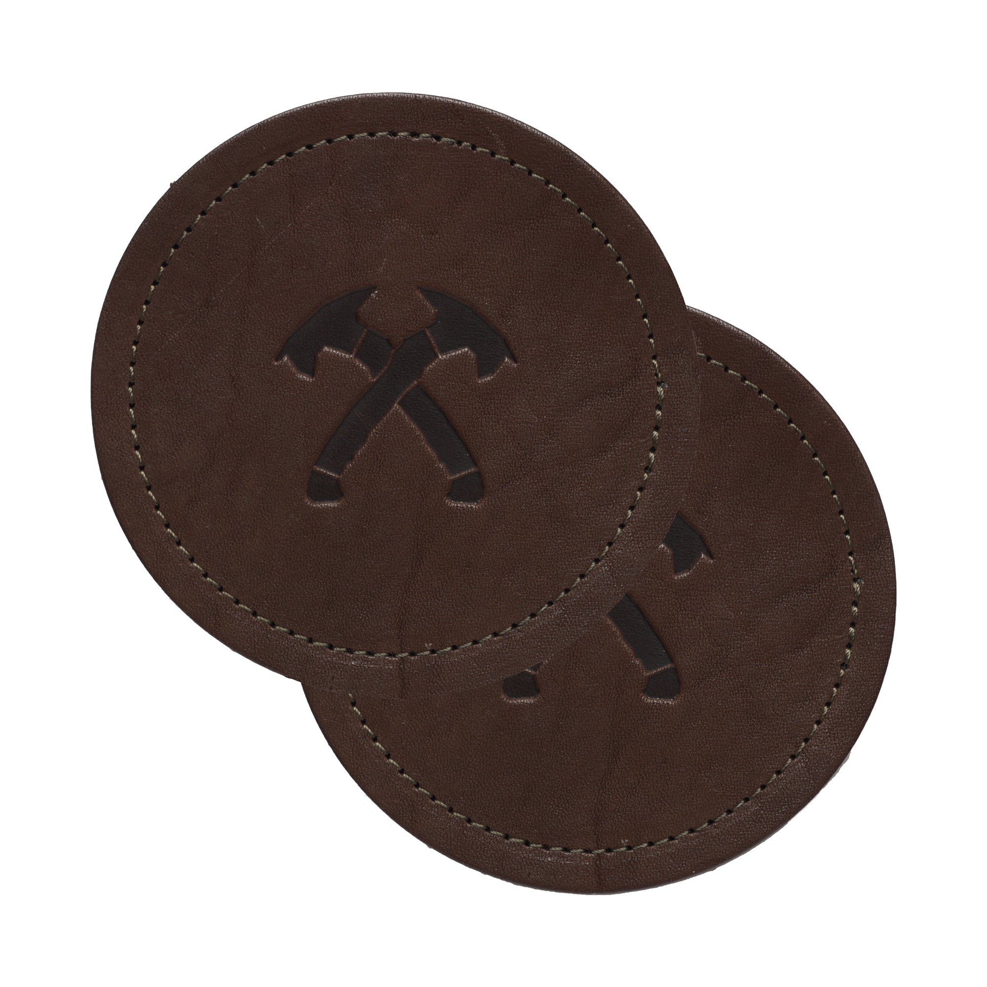 Leather Crossed Tomahawks Coasters (Set of 2)