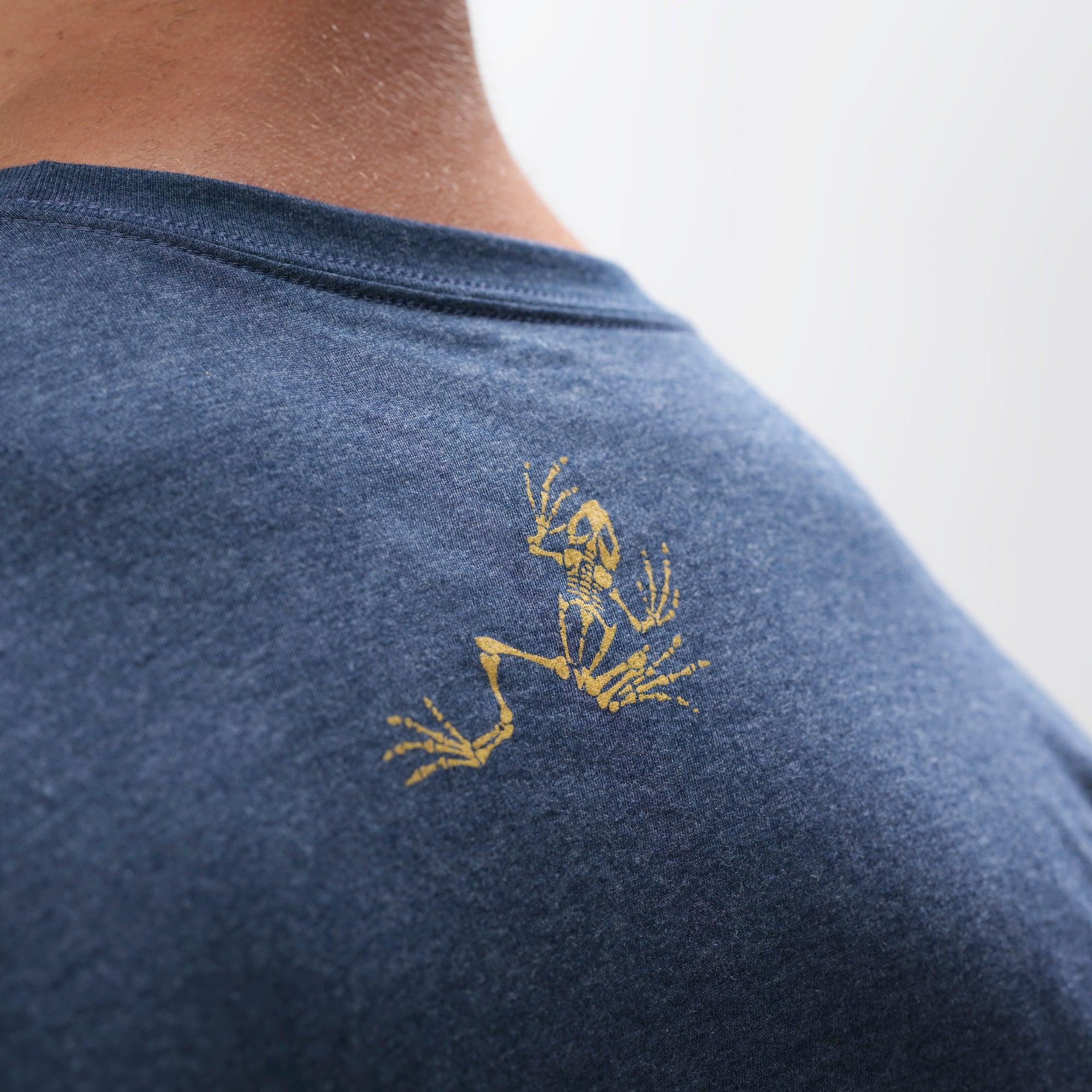 Navy Blue and Gold Distressed Crossed Hawks Tee