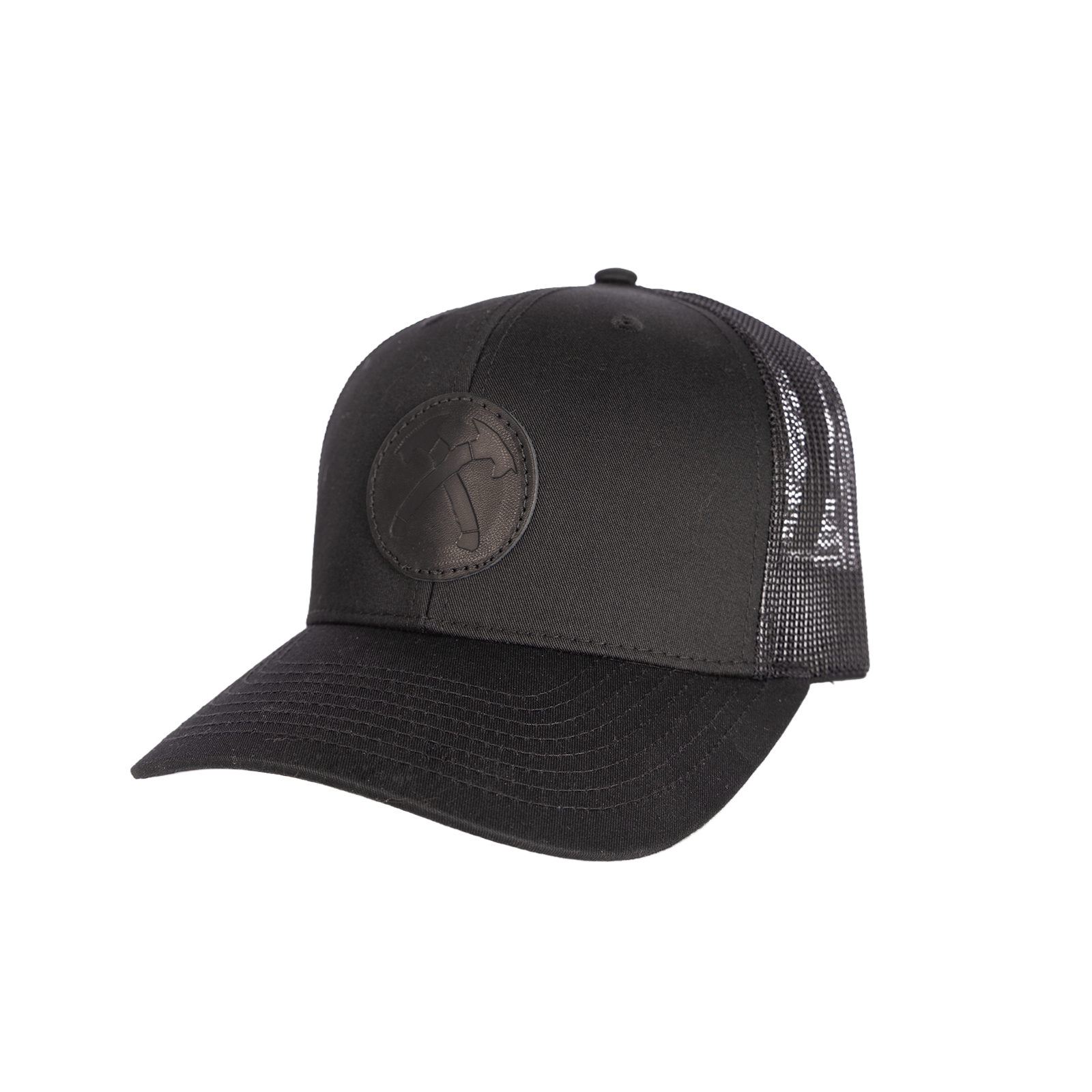 Blackout Leather Patch Hat