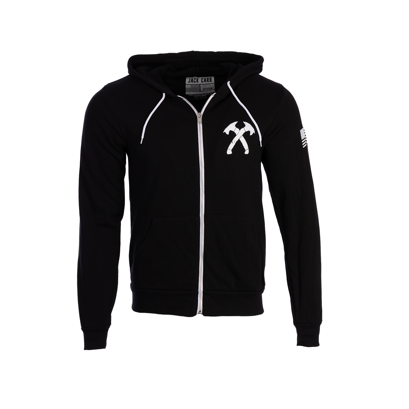 Black Crossed Hawks Zip up Hoodie