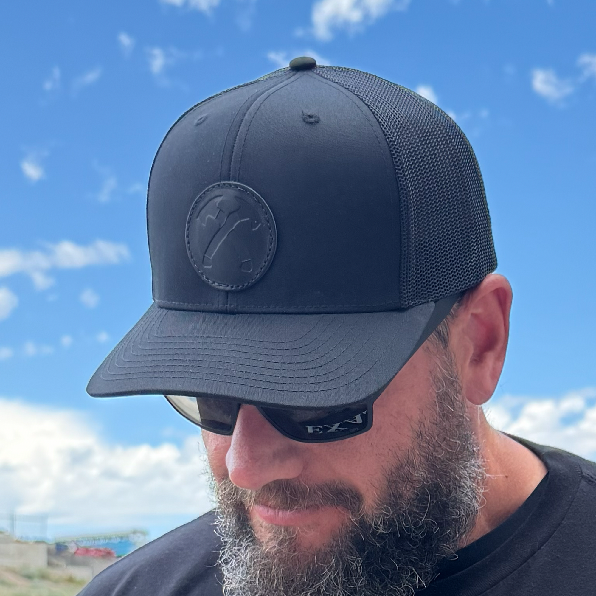 Blackout Leather Patch Hat