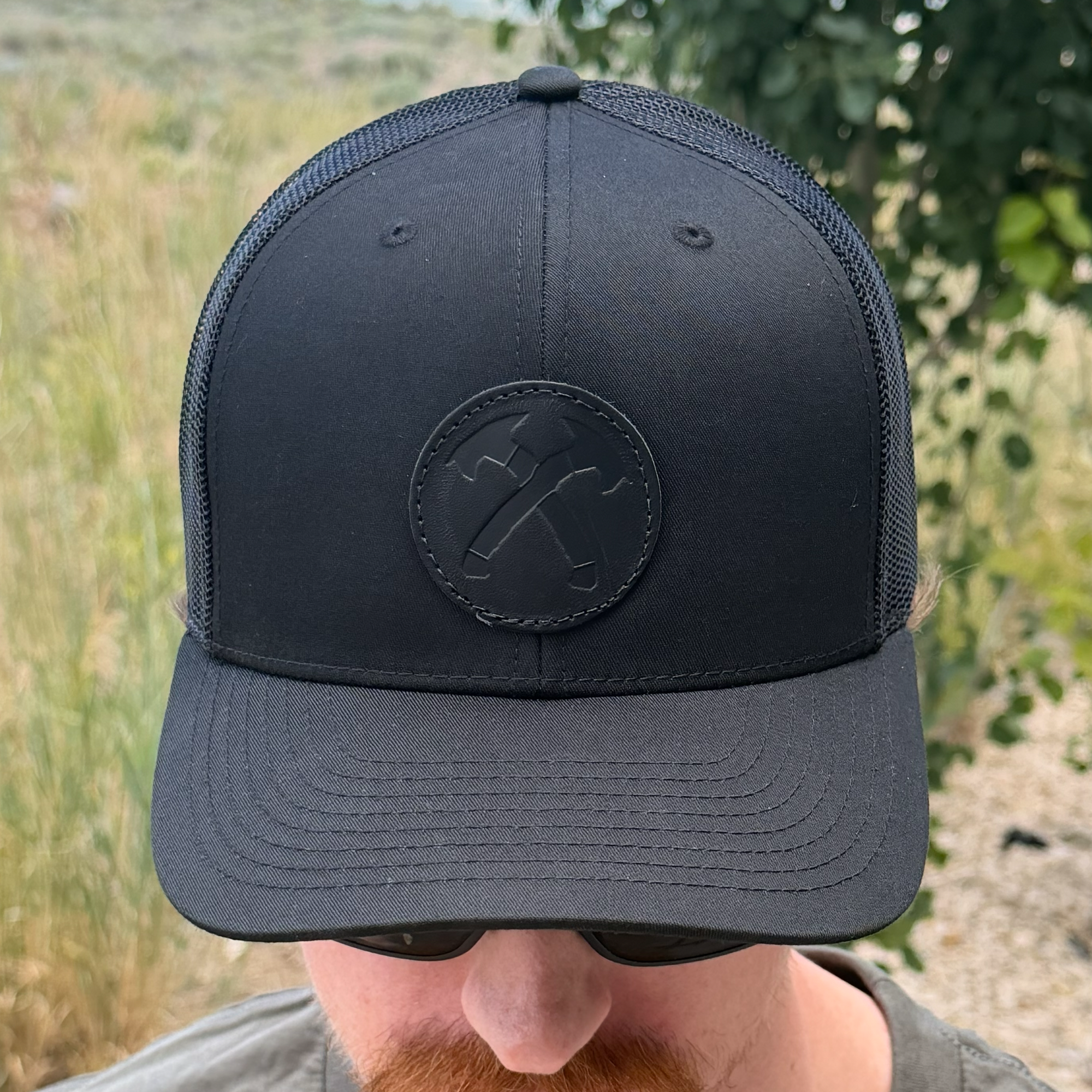 Blackout Leather Patch Hat