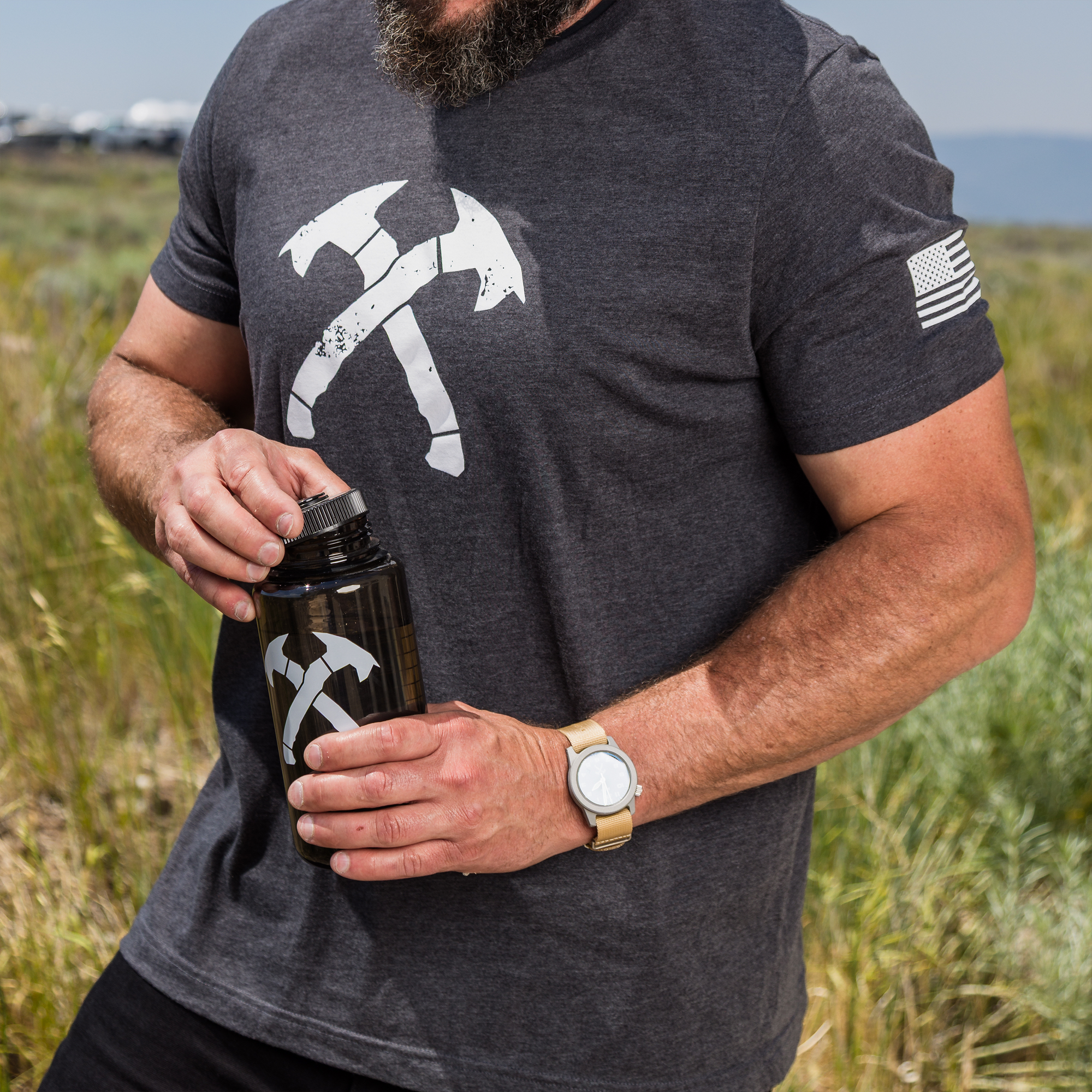 Original Distressed Crossed Hawks Tee