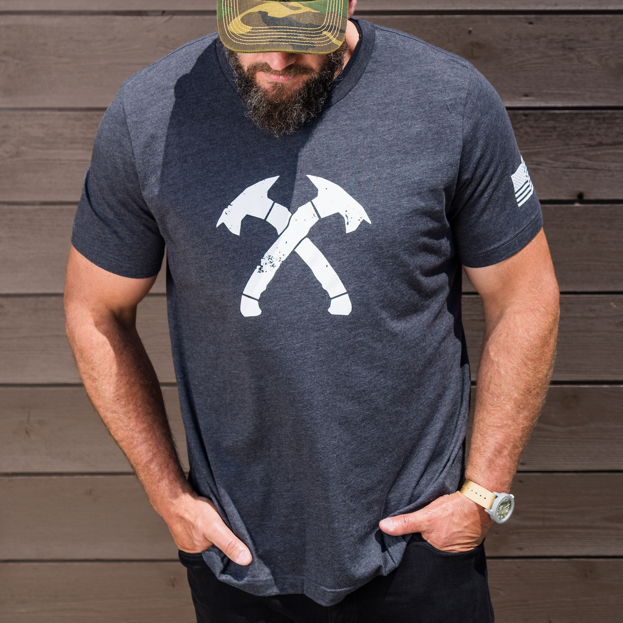 Original Distressed Crossed Hawks Tee