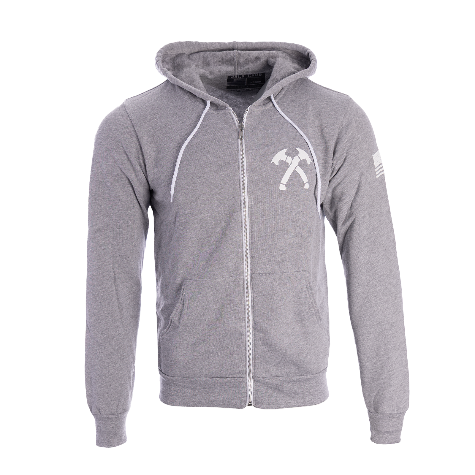 Heather Gray Crossed Hawks Zip up Hoodie