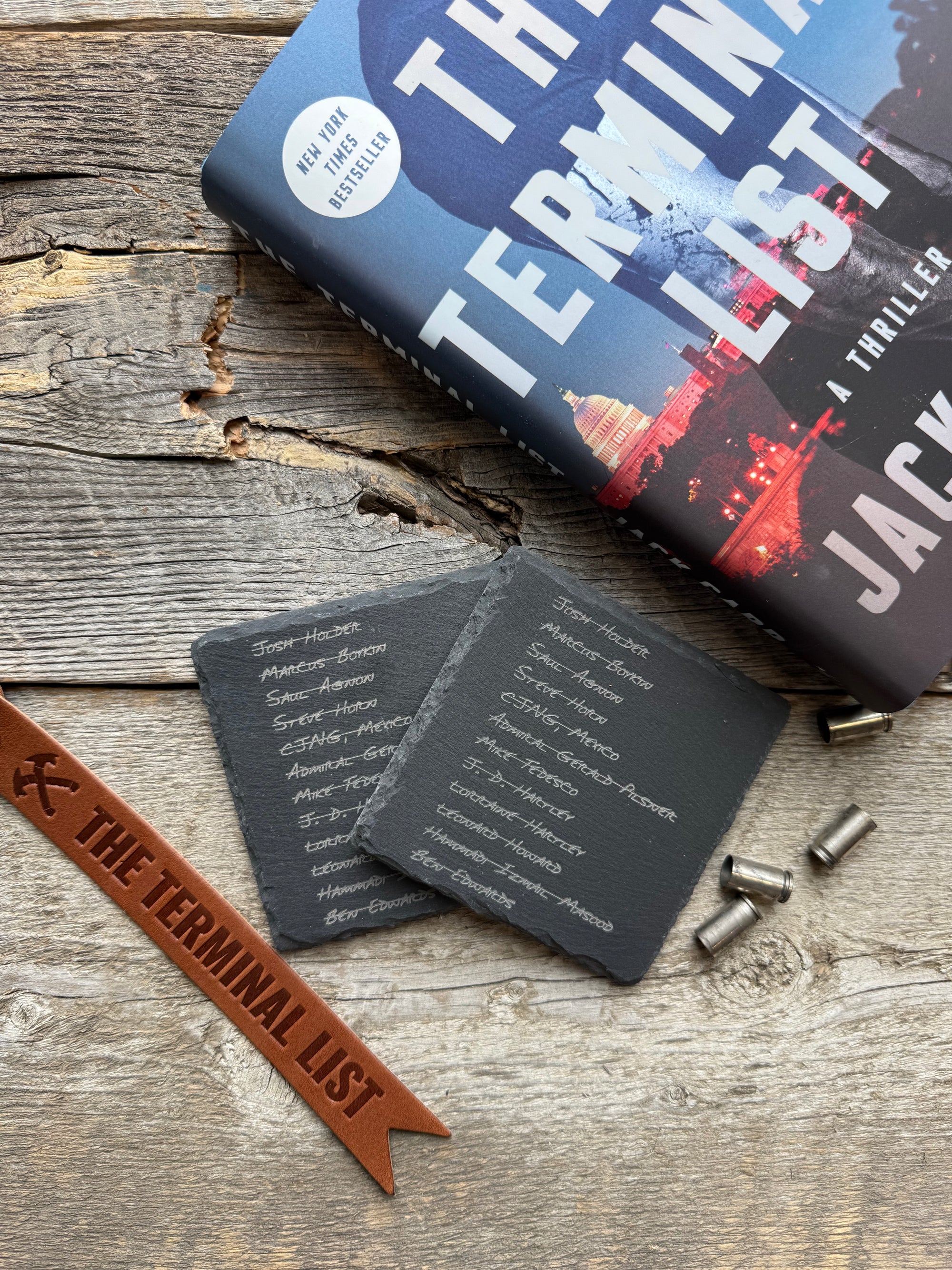 The List slate Coaster Set