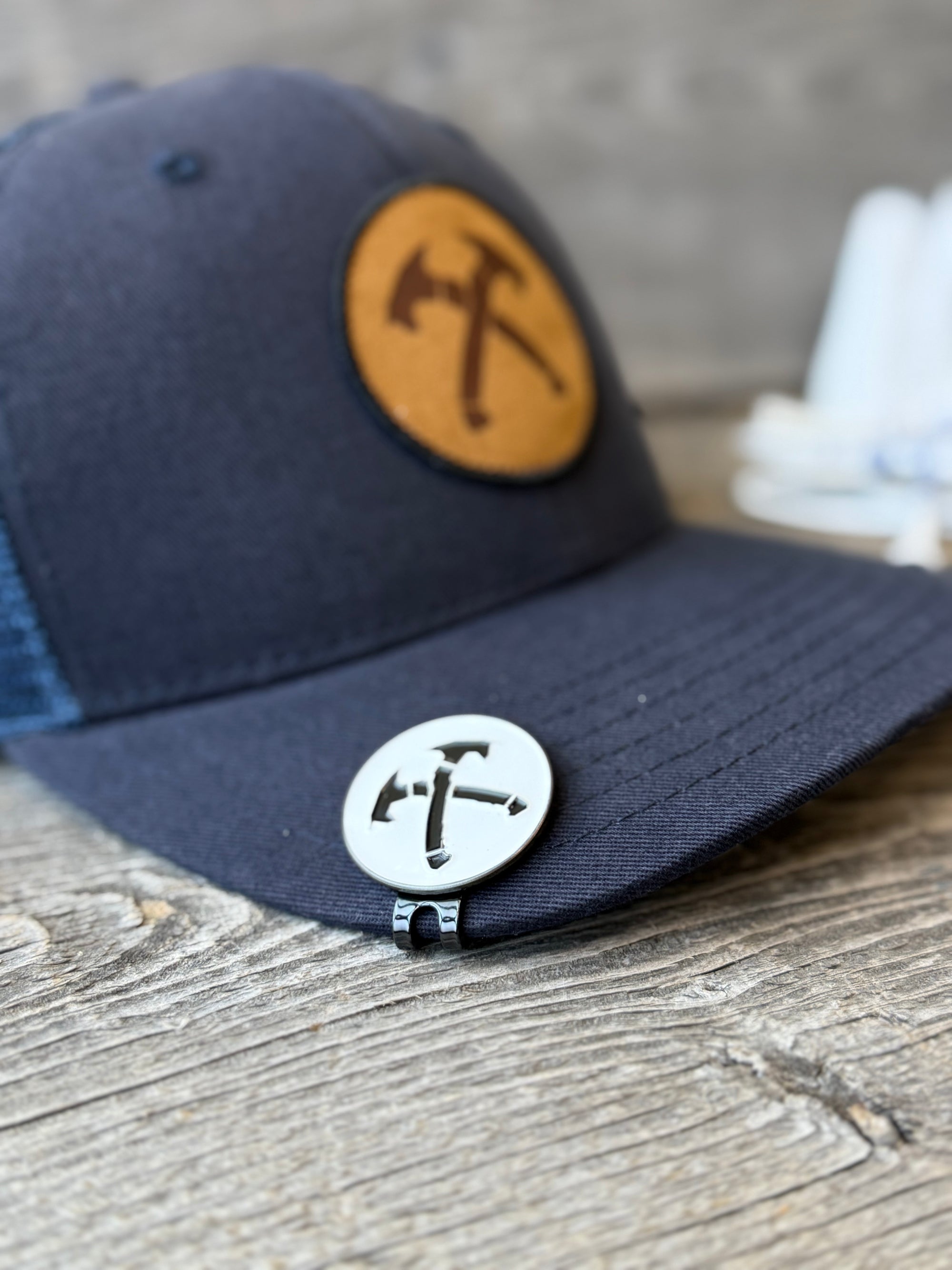 Crossed Hawks Ball Marker Hat Clip