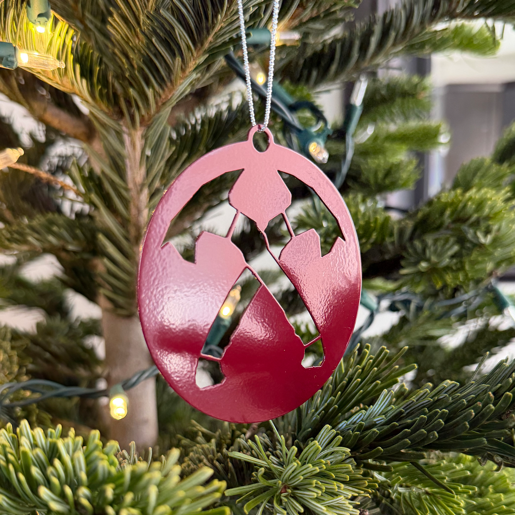 Steel Crossed Hawks Ornament