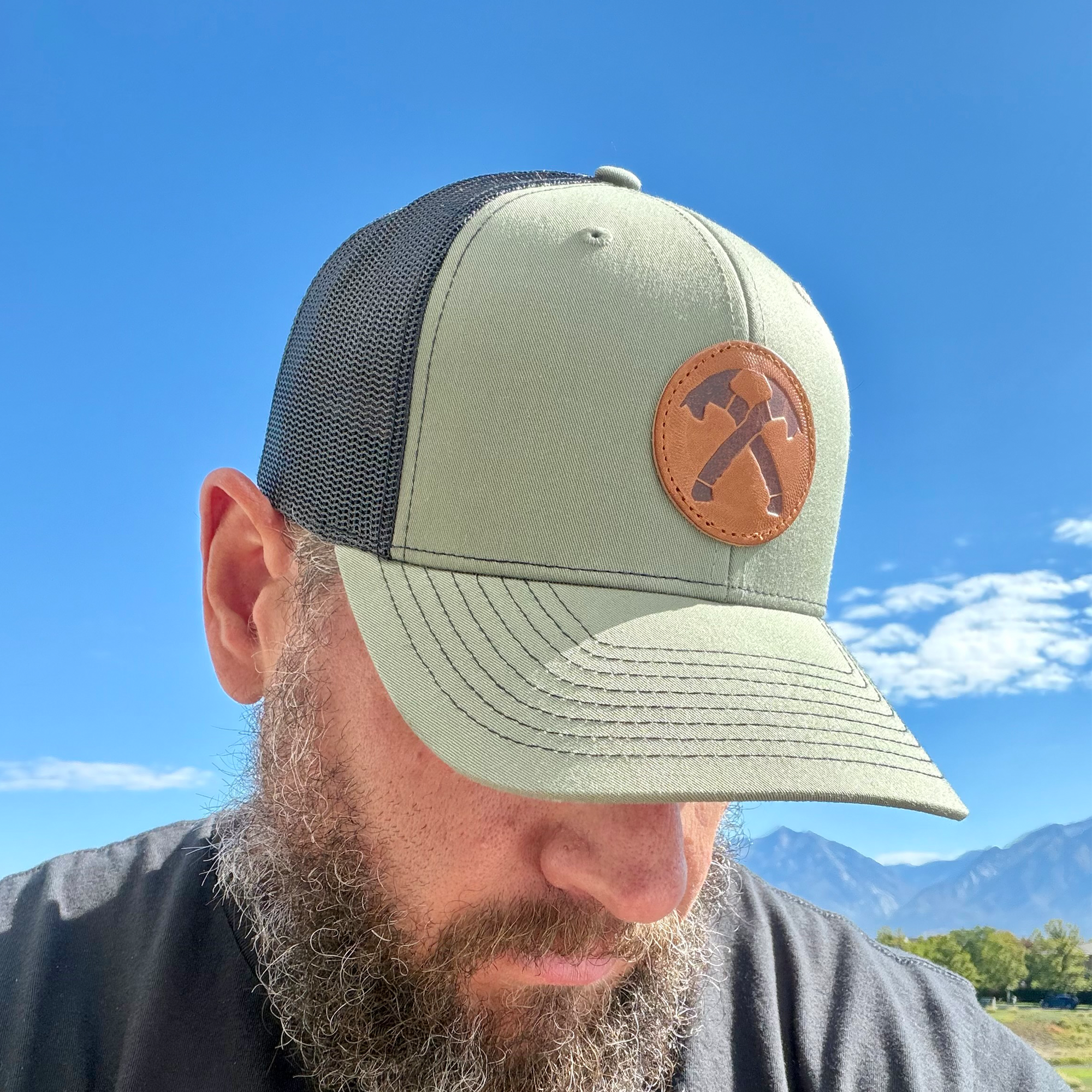 Ranger Green Leather Patch Hat
