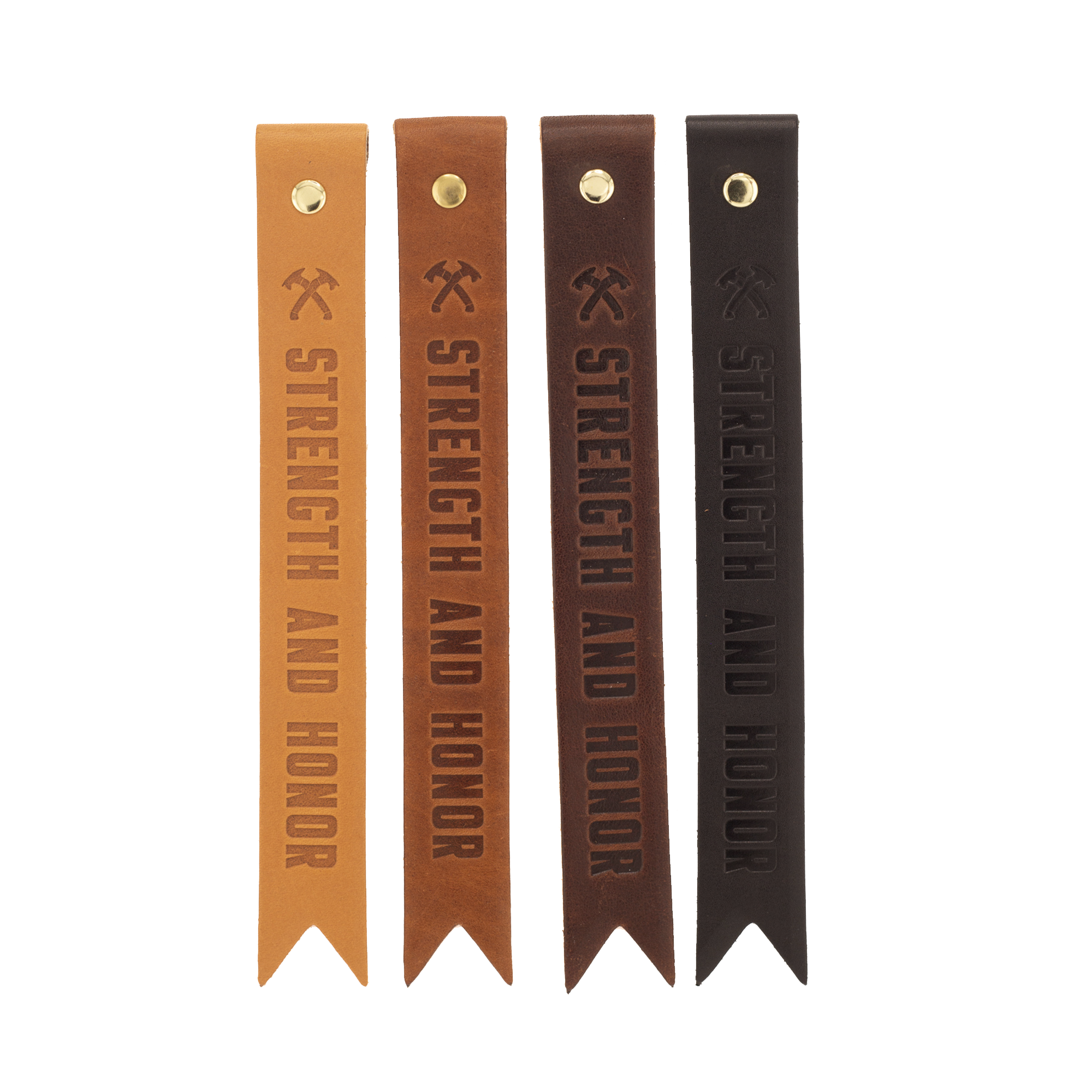 Strength & Honor Leather Bookmark