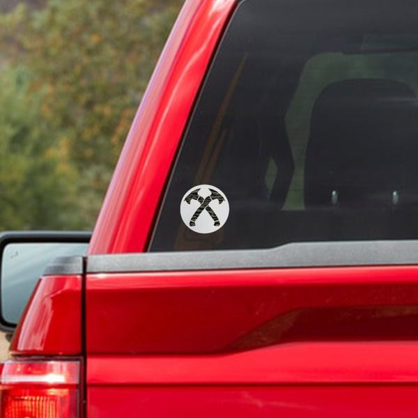 Tiger Stripe Round Tomahawk Sticker
