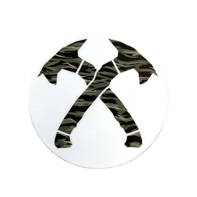 Tiger Stripe Round Tomahawk Sticker