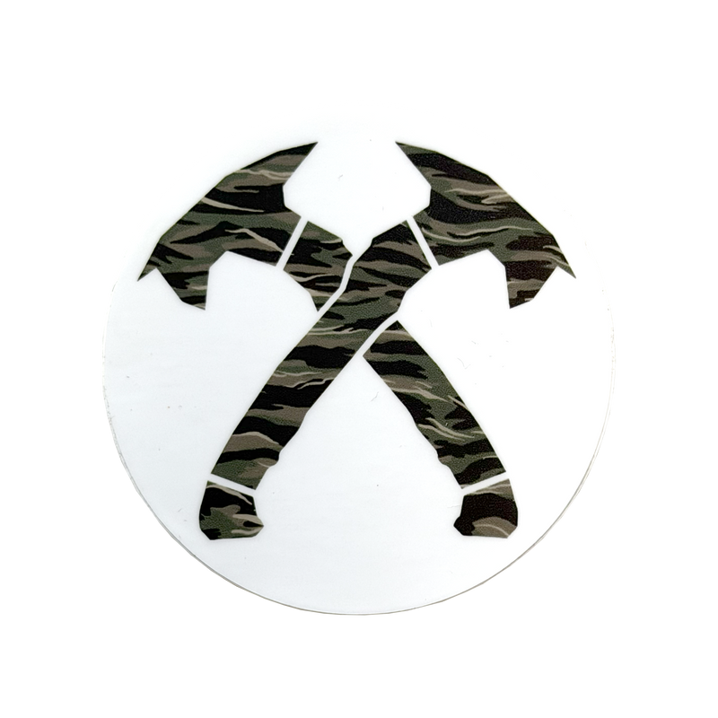 Tiger Stripe Round Tomahawk Sticker
