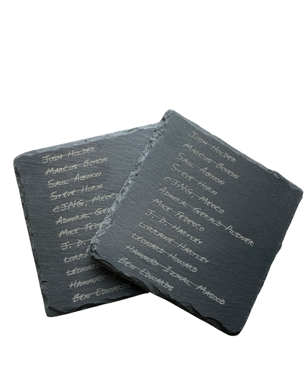 The List slate Coaster Set