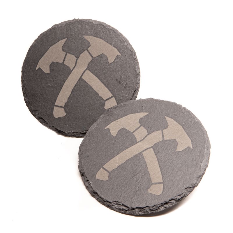 Crossed Hawks Slate Coaster Set